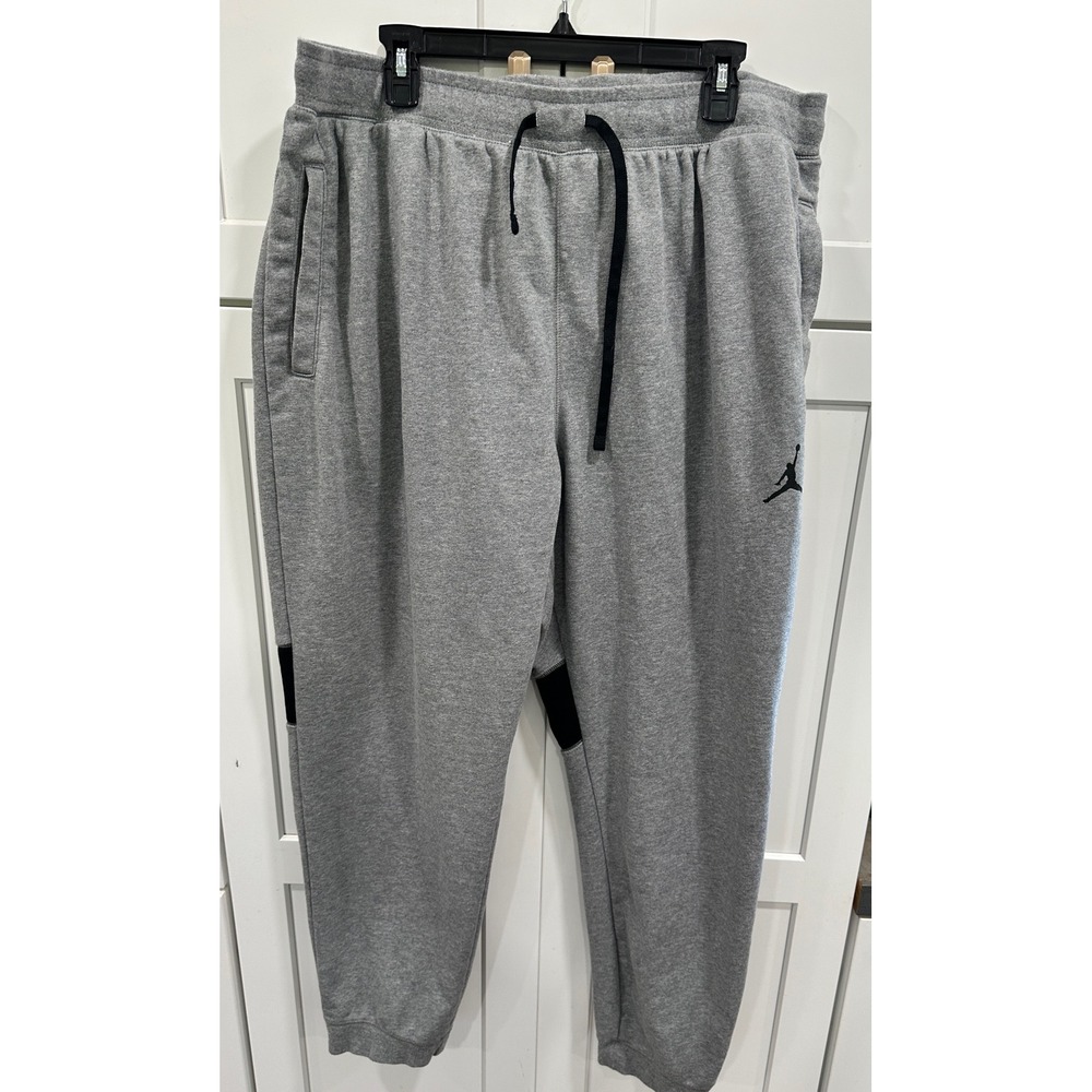 Jordan Dri-FIT Mens Fleece Sweatpants Gray Jumpman Joggers 3XL